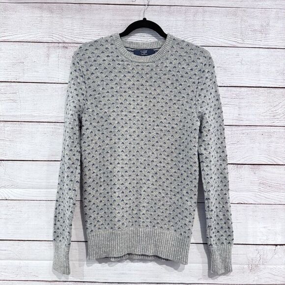 J.crew Lambwool Crewneck Pull On Classic Fit Long Sleeve Sweater Men's Gray XS - Picture 1 of 9